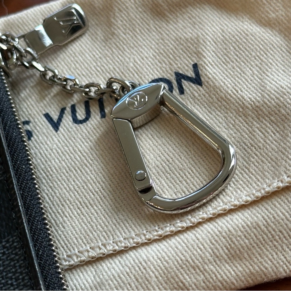 Louis Vuitton Damier Graphite Pochette Cles Wallet Coin Purse Key Pouch N60155 - Picture 2 of 15
